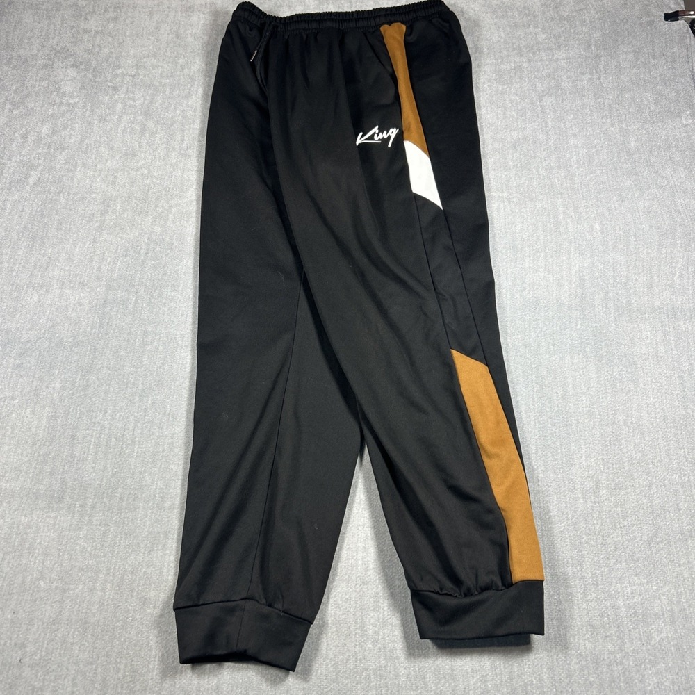 Shein Black Brown Elastic Waist Sweatpants Womens XL Joggers King Graphic